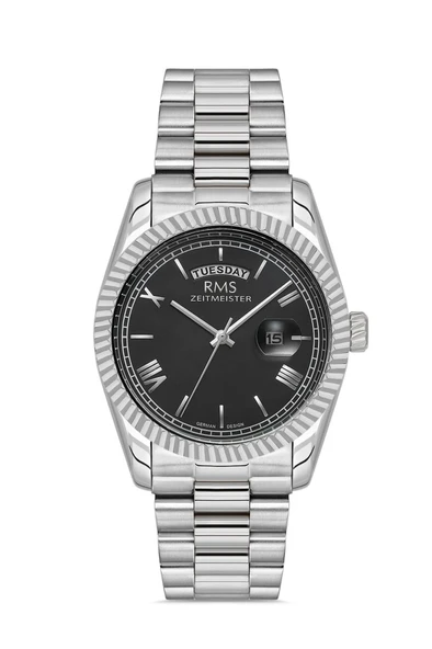 Rms Zeitmeister RMS.1.AG1641.02 Romen Rakamlı Kristal Camlı Çelik Kordon Çelik Kasa 5 ATM Suya Dayanıklı Metalik Renk Erkek Kol Saati ürün görseli 1