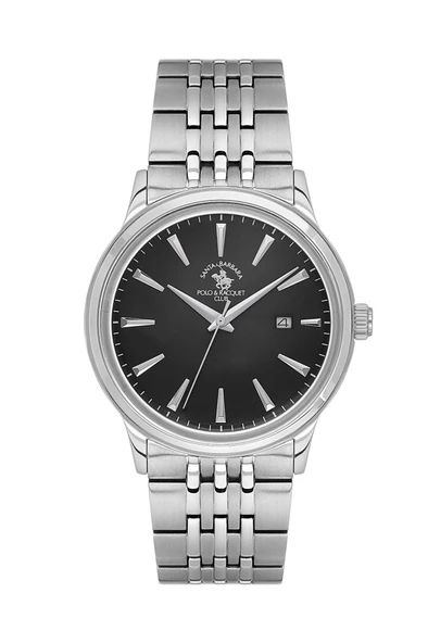 Santa Barbara Polo Racquet Club SB.4.10021-2 Çelik Kordon Çelik Kasa 5 ATM Suya Dayanıklı Metalik Renk Erkek Kol Saati ürün görseli 1