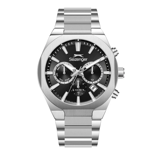 Slazenger SL.09.2540.2.01 Çelik Kordon Çelik Kasa 10 ATM Suya Dayanıklı Metalik Renk Erkek Kol Saati