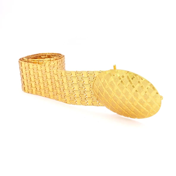 Altın Kaplama Kemer Baklava Desen Tokalı Model-KMR-113 ürün görseli