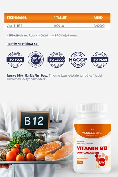 Vitamin B12 Içeren Takviye Edici Gıda 120 Tablet - 2