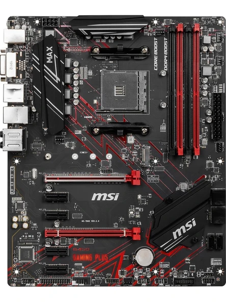 MSI B450 Gaming Plus MAX AM4 DDR4 3466(OC)DVI HDMI USB3.2 ATX Anakart