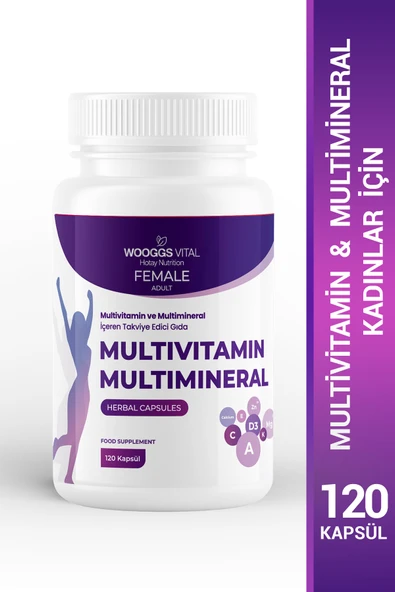 Yetişkin Kadınlar İçin Multivitamin ve Multimineral İçeren Takviye Edici Gıda – 120 Kapsül - 1