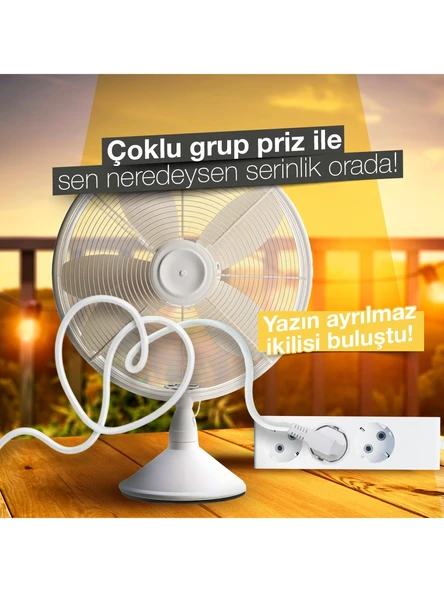 Günsan Elektrik Üçlü Çocuk Korumalı Topraklı Grup Priz 3 Metre - Resim 2