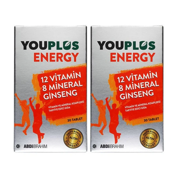 Youplus Energy Vitamin ve Mineral Kompleksi 2 x 30 Tablet ürün görseli 1