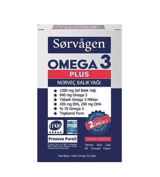 Sorvagen Omega 3 Plus Norveç Balık Yağı 60 Kapsül ürün görseli 1