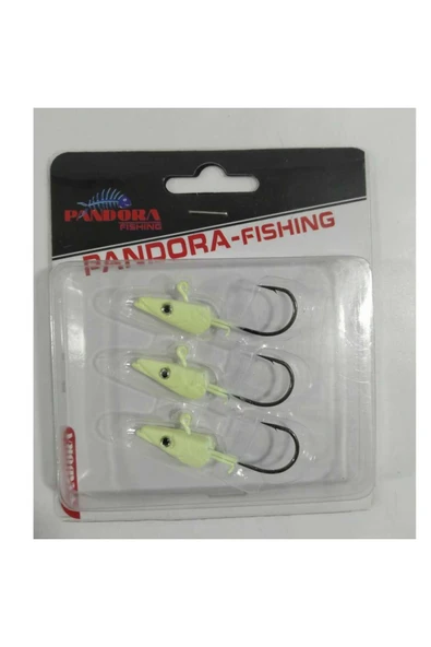 Pandora Sandeel 14 GR 3 Adet Jig Head - GLOW HEAD ürün görseli