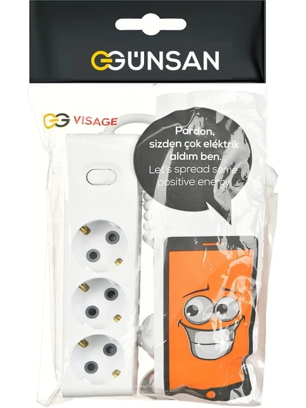 Günsan Elektrik Üçlü Çocuk Korumalı Topraklı Grup Priz 2 Metre ürün görseli