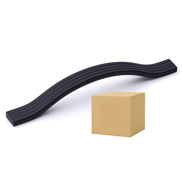 Akasya 192 mm 10 Adet Siyah Metal Çizgili Mobilya Kulpu Paslanmaz Çizilmeye Dayanıklı Tutamak Kulbu - Resim 7