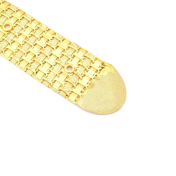 Altın Kaplama Kemer Çiçek Desen Tokalı Model-KMR-112 - Resim 3