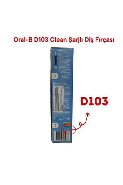 Oral-B D103 Pro Clean Siyah Şarjlı Diş Fırçası – 2D Temizlik, Zamanlayıcı, Elektrikli Fırça - 6