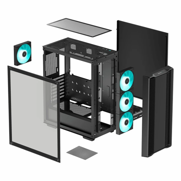 DeepCool CC560 V2 700W 80+ USB 3.2 LED ATX Mid Tower Siyah Kasa - Resim 8