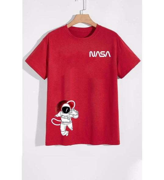 Nasa Baskılı Tshirt Kırmızı ürün görseli 1