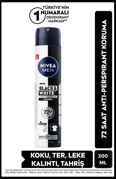 Nivea Men Black & White İnvisible Deodorant 200 Ml - 2