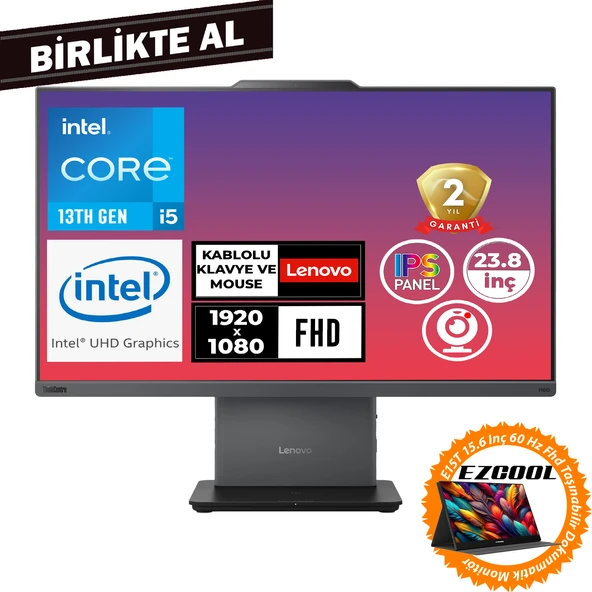 Lenovo ThinkCentre Neo 50A G5 i5-13420H 32GB 1TB SSD 23.8" W11P + 15.6" Touch Monitör 12SC002WTR 047