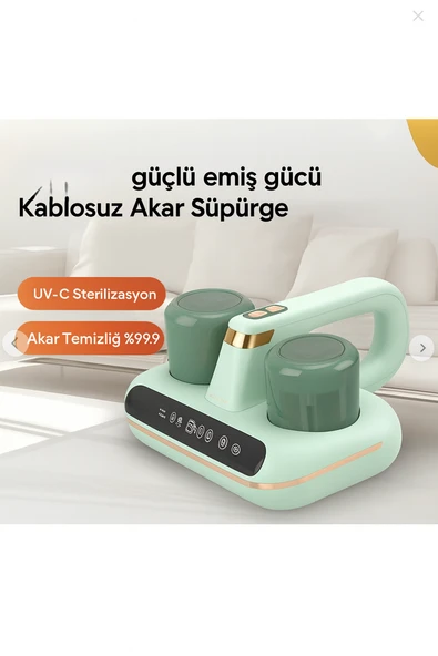 Akar ve Toz Önleyici Profesyonel  Derinlemesine Temizlik İçin Güçlü   Emişli Yatak ve Kumaş Süpürgesi - 4