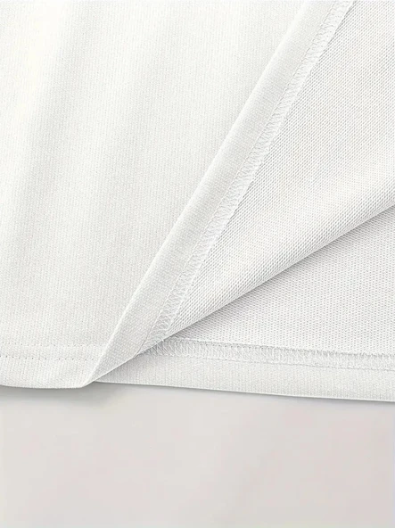 Baskılı Oversize Bisiklet Yaka T-shirt - Beyaz - Resim 2