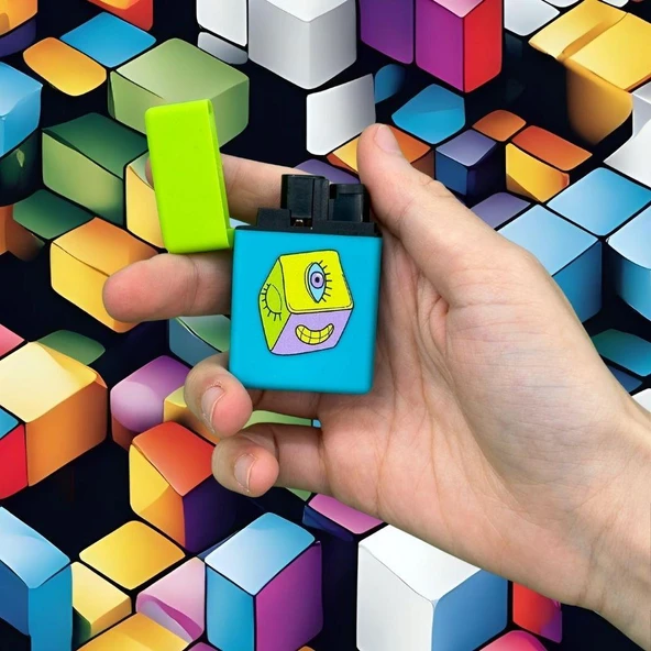 Zengaz Renkli Zar Turkuaz Çakmak - Resim 4