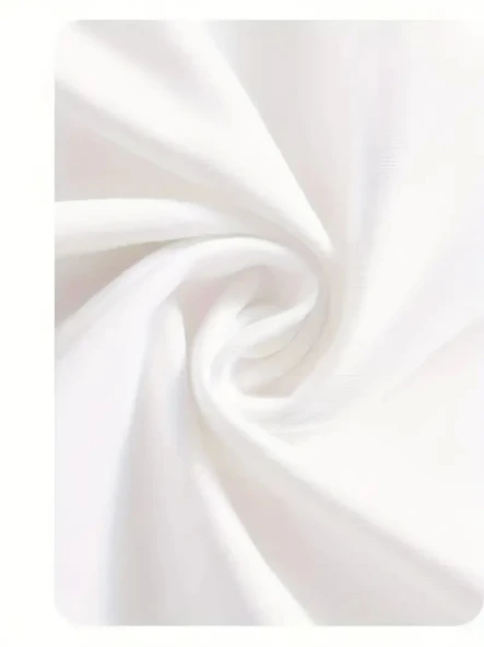 Baskılı Oversize Bisiklet Yaka T-shirt - Beyaz - Resim 3