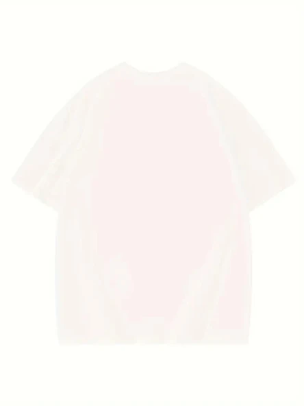 Thousand Baskılı Oversize Bisiklet Yaka T-shirt - Beyaz - Resim 3