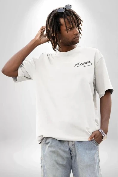 30 Ağustos Baskılı T-shirt - Beyaz - Resim 3