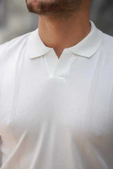 Erkek Hemşire Yaka Kısa Kollu Tişört - Resim 3