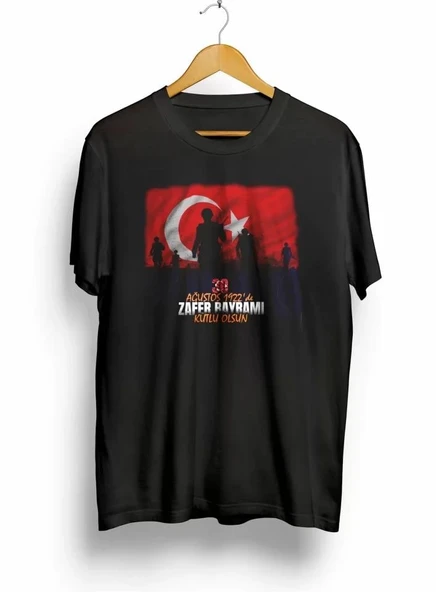 30 Ağustos Atatürk Baskılı T-shirt - Siyah ürün görseli