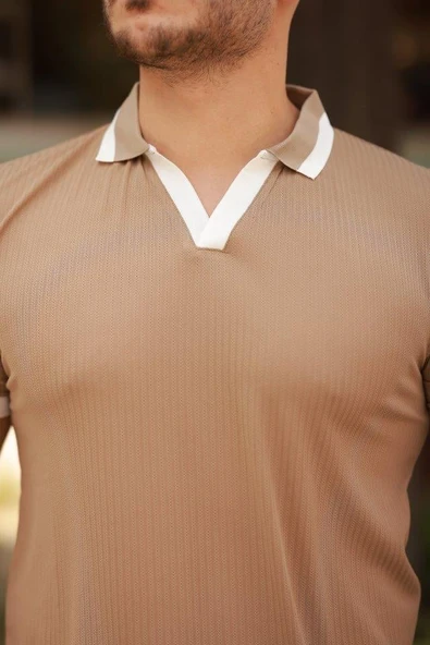 Erkek Hemşire Yaka Kısa Kollu Tişört - Resim 3