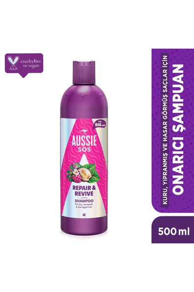 SOS Repair & Revive Kuru, Yıpranmış ve Hasar Görmüş Saçlar için Şampuan 500ml - 1