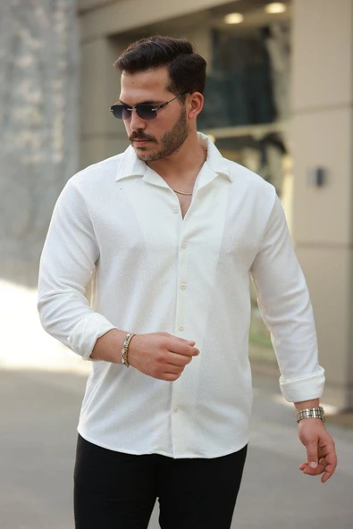 Erkek Kadife Dokulu Uzun Kollu Gömlek ürün görseli