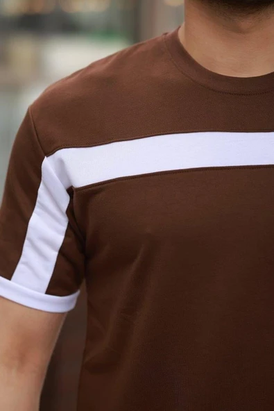 Erkek şerit Detaylı Kısa Kollu T-shirt - Resim 3