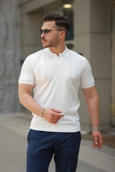 Erkek Hemşire Yaka Kısa Kollu Tişört - Resim 2