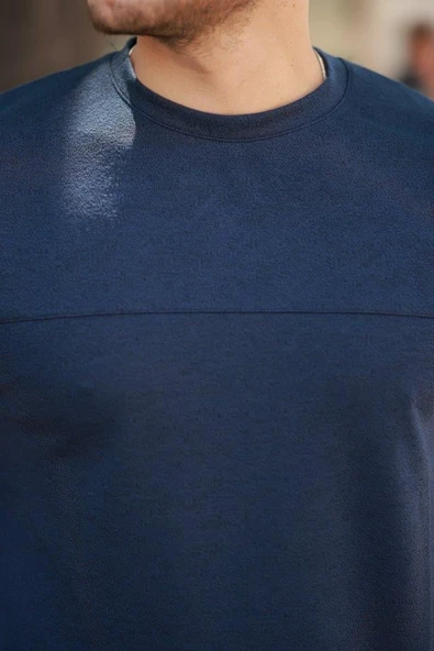 Erkek Oversize Bisiklet Yaka Kısa Kollu T-shirt - Resim 3