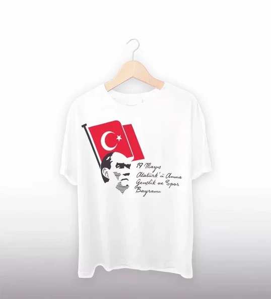 19 Mayıs 20/1 Baskılı T-shirt - Beyaz ürün görseli