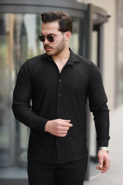 Erkek Fitilli Uzun Kollu Gömlek ürün görseli