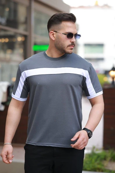 Erkek şerit Detaylı Kısa Kollu T-shirt ürün görseli