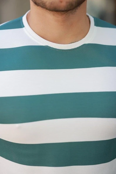 Erkek çift Renk Pamuklu örme Kumaş Kısa Kollu T-shirt - Resim 3