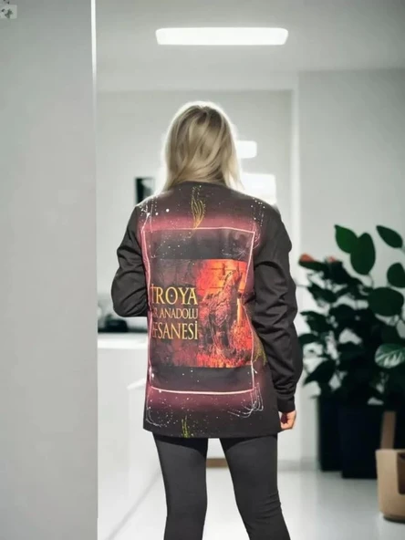 Unisex Bisiklet Yaka Uzun Kollu T-Shirt - Siyah - Resim 2