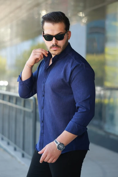 Erkek Uzun Kollu Gömlek - Resim 2