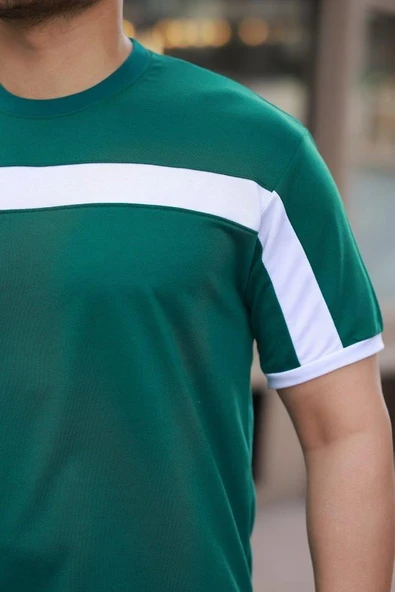 Erkek şerit Detaylı Kısa Kollu T-shirt - Resim 3