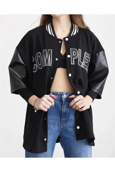 Complex Kolej Oversize T-shirt - Siyah ürün görseli