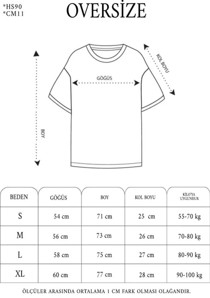 Unisex Bisiklet Yaka Baskılı Oversize T-Shirt - Siyah - Resim 4