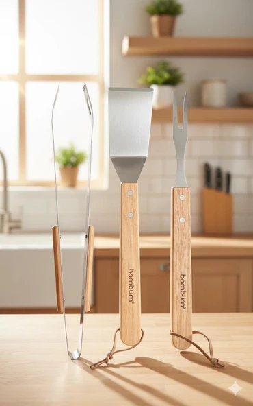 Bambum Arkansas - 3 Parça Barbekü Seti 33cm - 5