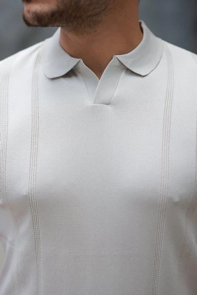 Erkek Hemşire Yaka Kısa Kollu Tişört - Resim 3