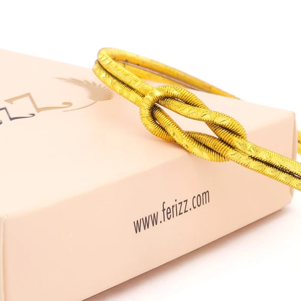 Altın Kaplama İmitasyon Aşk Düğümü Ajda Model Bilezik BLZ-3120 - Resim 4