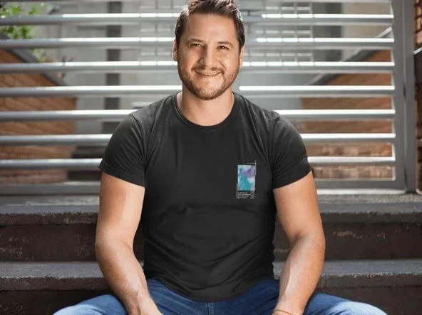 Erkek Bisiklet Yaka Baskılı Oversize T-Shirt - Siyah ürün görseli