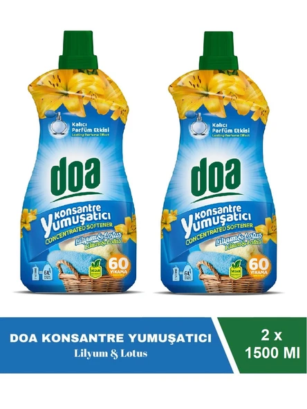 Doa Konsantre Çamaşır Yumuşatıcı Lilyum Lotus 1500 Ml x 2 Adet ürün görseli