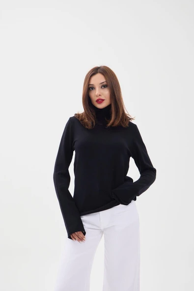 4214 TRİKO DÜZ BALIKÇI SALAŞ-SİYAH - Resim 3