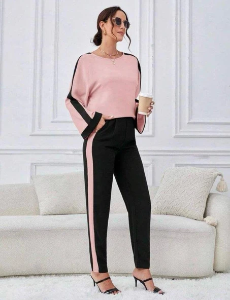 Kadın Iki Iplik şerit Detaylı Ikili Takım - Resim 4