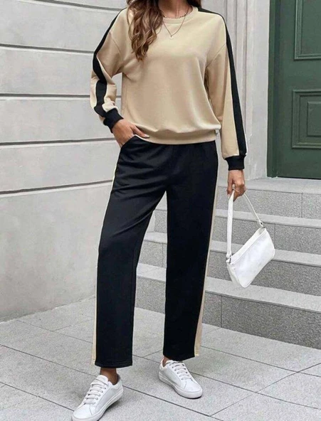 Kadın Iki Iplik şerit Detaylı Ikili Takım - Resim 6